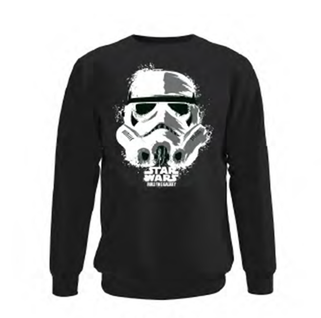 Star Wars - Stormtrooper Head Tag Black Men's Round Collar Sweat - XL - flash vidéo