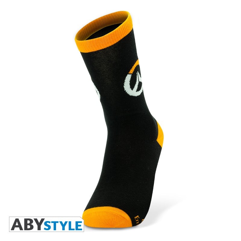 Overwatch - Chaussettes Logo Noire et Orange - flash vidéo
