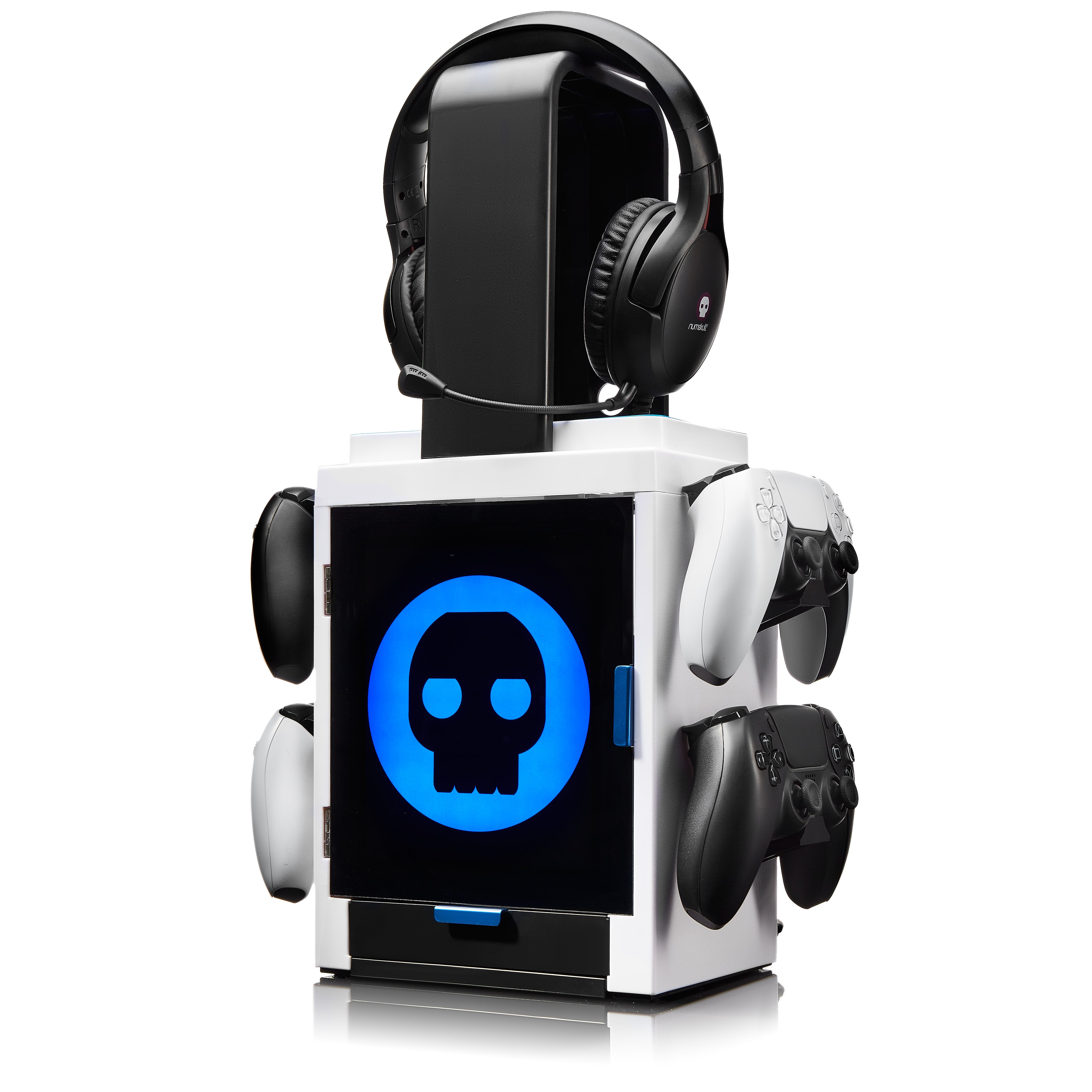 Numskull - Meuble de rangement lumineux inspiré du logo Numskull pour gamer - flash vidéo