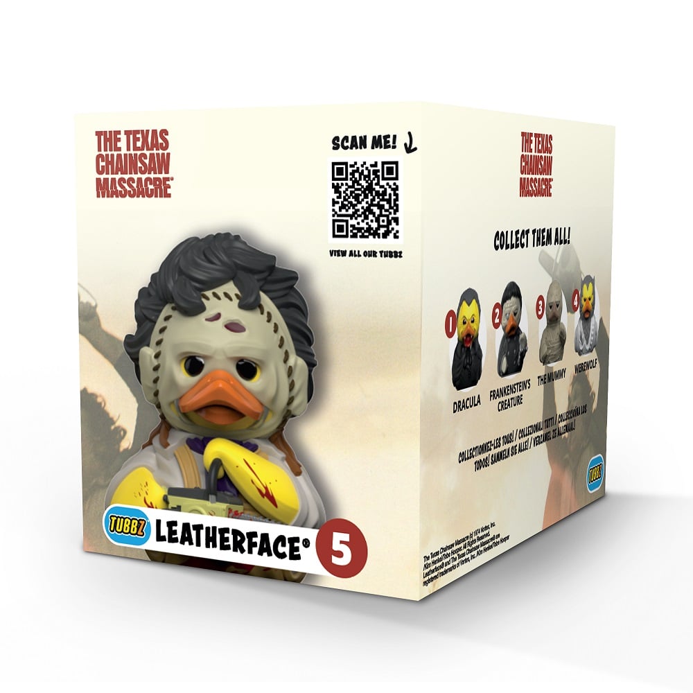 Numskull - Best of TUBBZ Boîte Canard de bain - Horror - Leatherface - 9cm - flash vidéo