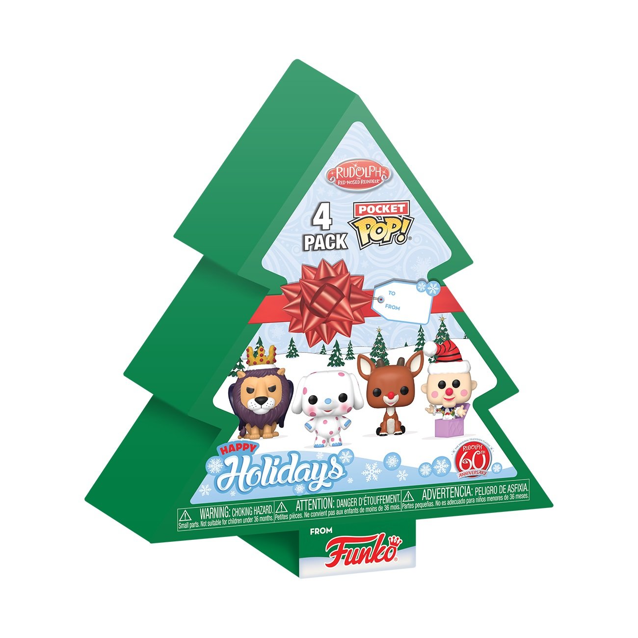 Funko Pocket Pop! Keychain 4-Pack: Rudolph - Tree Holiday Box - flash vidéo