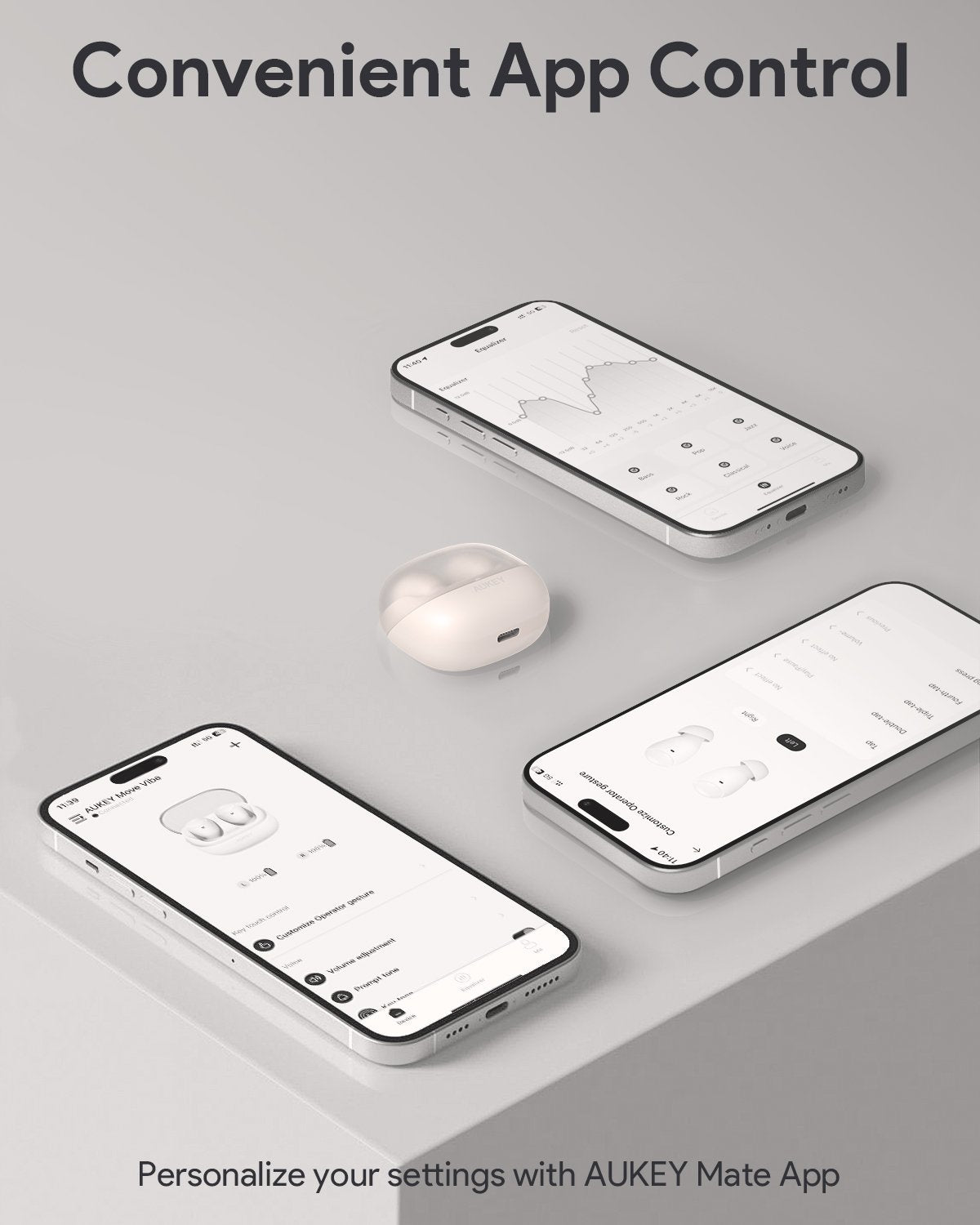 Aukey - Écouteurs sans fil connectés ultra-compacts Blanc EP-M3A - flash vidéo