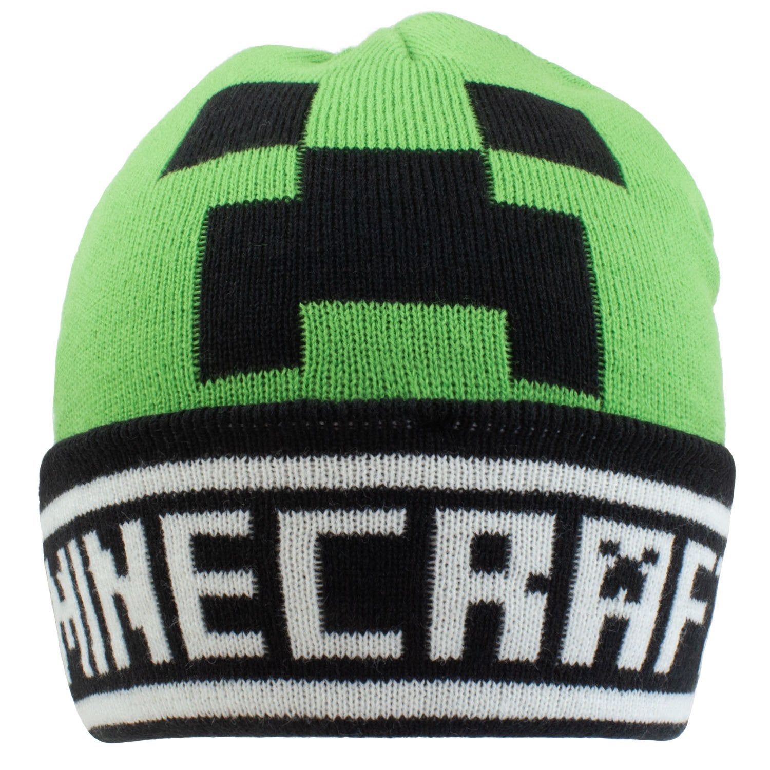 Minecraft - Bonnet Vert et Noir Visage de Creeper - flash vidéo