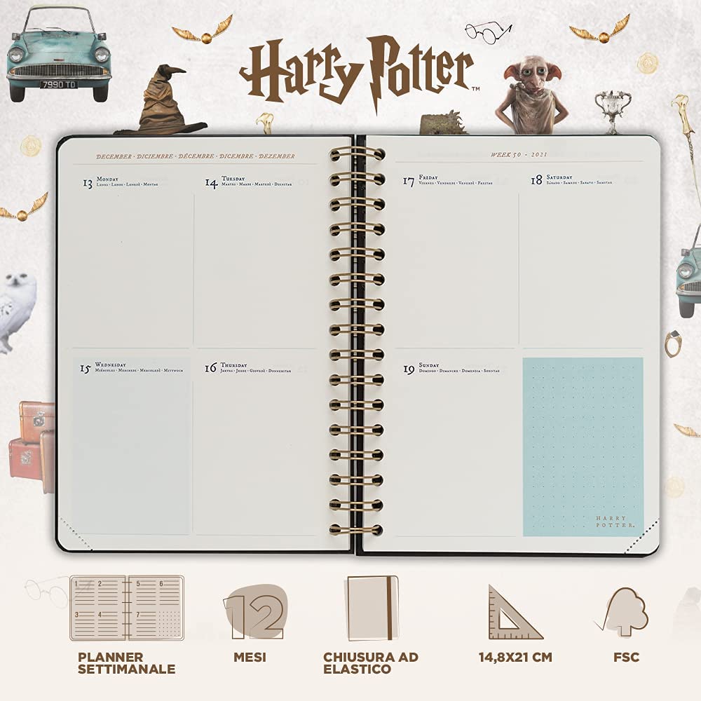 Harry Potter - Agenda académique A5 2021/2022 Lunettes d'Harry - flash vidéo