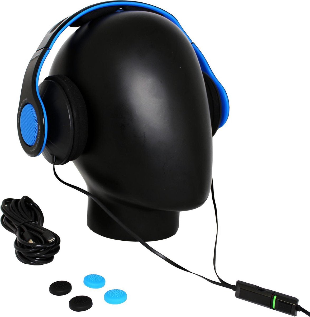 Gioteck - Mégapack TX30 - Casque Stéréo Game & Go + Reposes pouces (Thumbs Grips) + Câble USB pour PS4 - flash vidéo