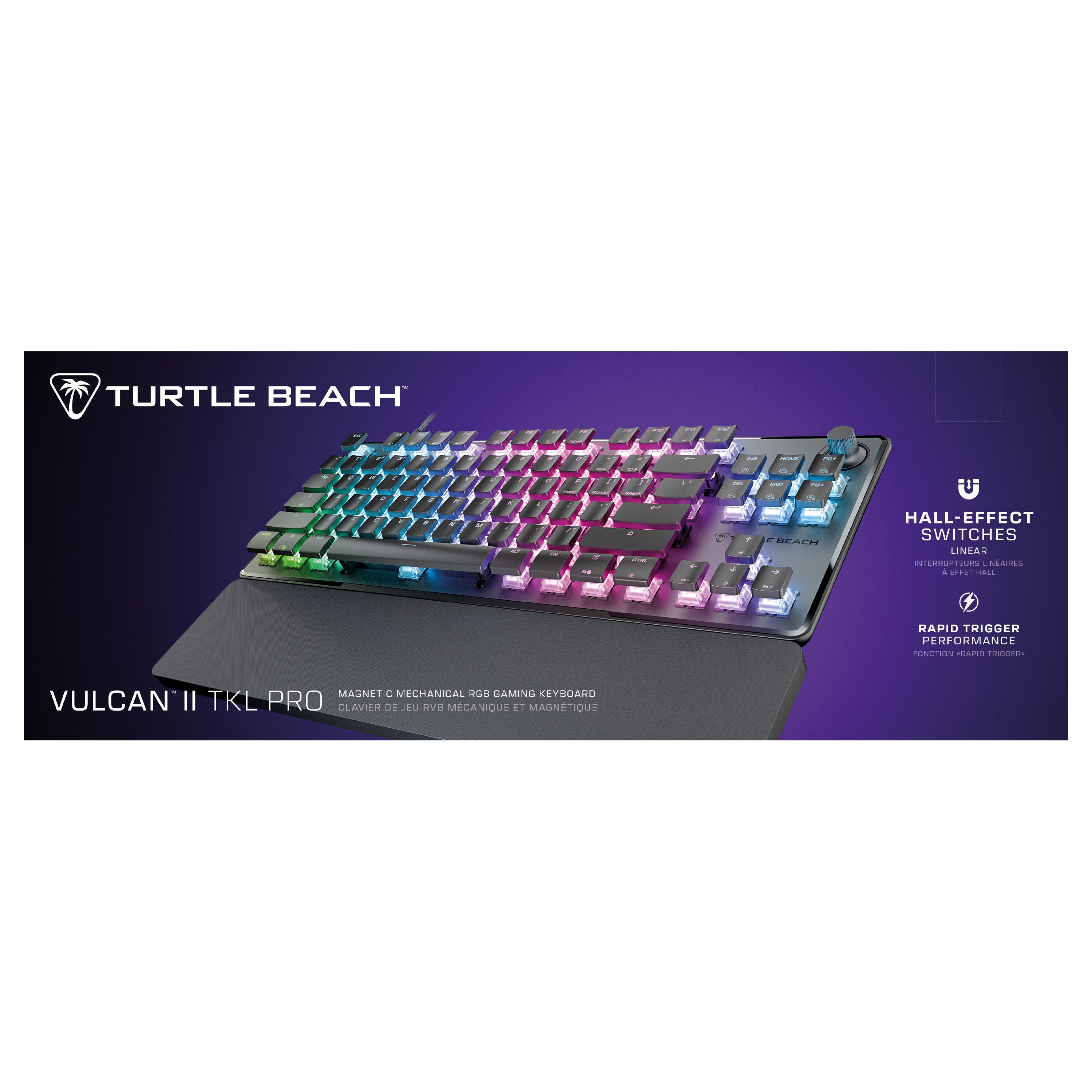 Turtle Beach - Clavier de jeu compact mécanique magnétique RGB Filaire Vulcan II TKL Pro Noir - Disposition Qwerty US - flash vidéo