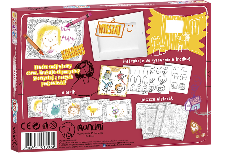 Monumi - Toile L à colorier "Heart" - flash vidéo