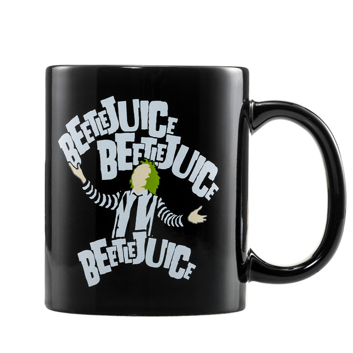 Beetlejuice - Coffret cadeau avec tasse 315ml et paire de chaussette EU 41-45 "Beetlejuice Beetlejuice Beetlejuice" - flash vidéo