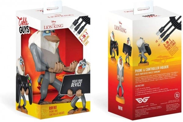 Cable Guys - Disney - Le Roi Lion - Rafiki Support Chargeur pour Téléphone et Manette - flash vidéo