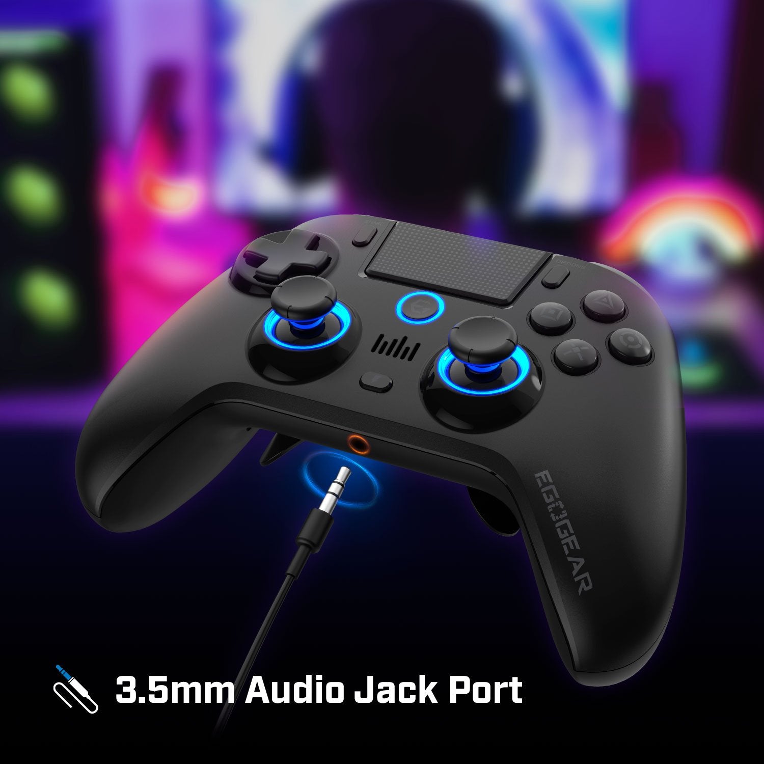 EgoGear - Manette sans fil Bluetooth SC15 Noire pour PS4, PS3 et PC - flash vidéo