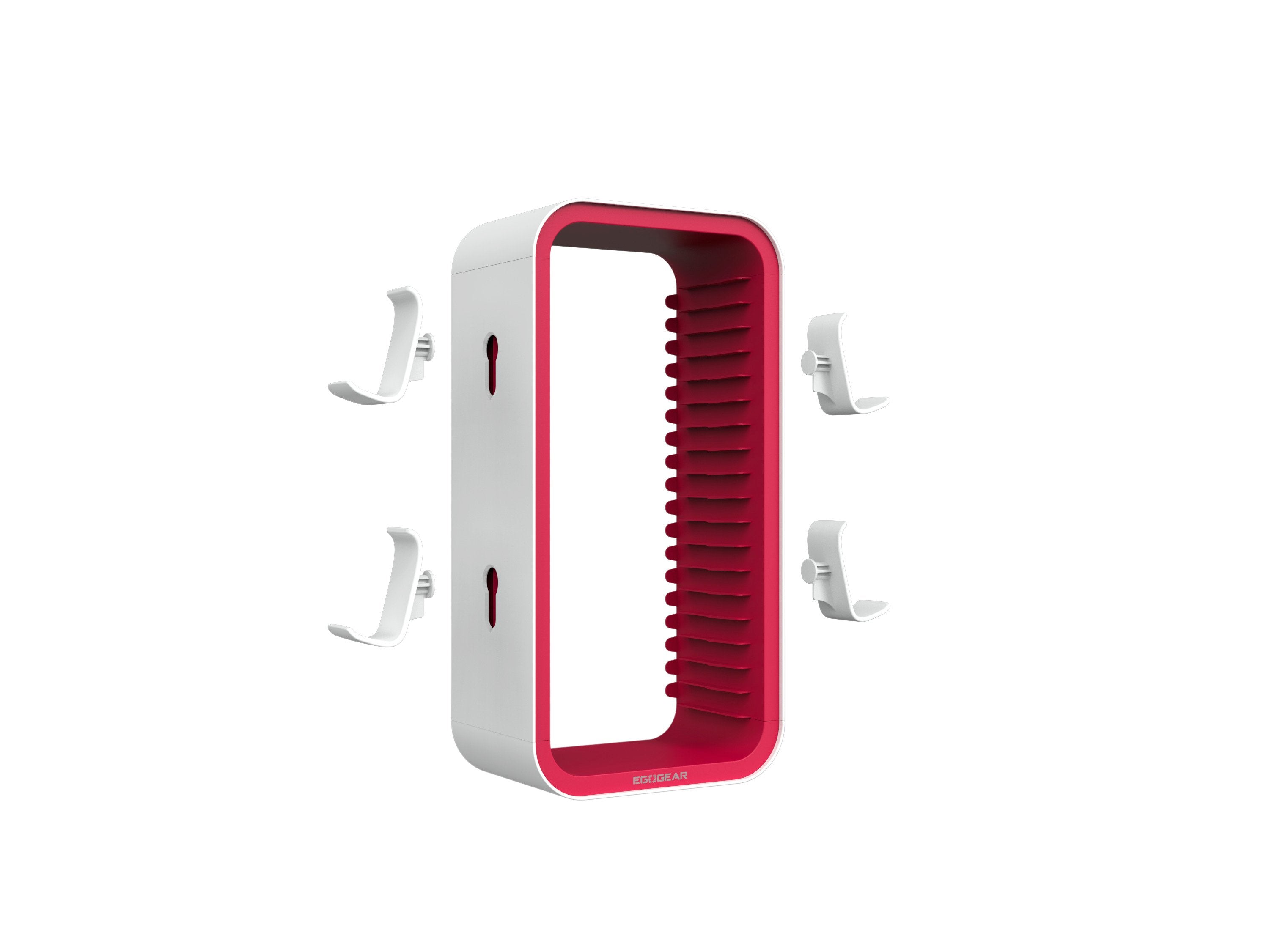 EgoGear - SSR10 - Station d'accueil rouge et blanche pour manette et présentoir de jeu pour Nintendo Switch, Switch OLED, PS4, PS5, Xbox One et Xbox Series X|S - flash vidéo