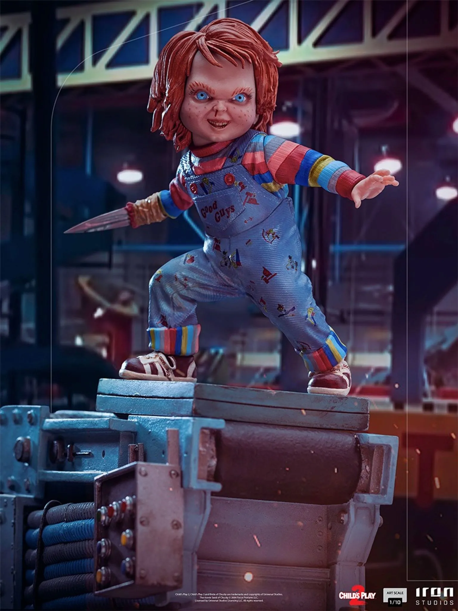 Iron Studios - Arts Scale 1/10 - Child's Play II - Chucky Statue 15cm - flash vidéo
