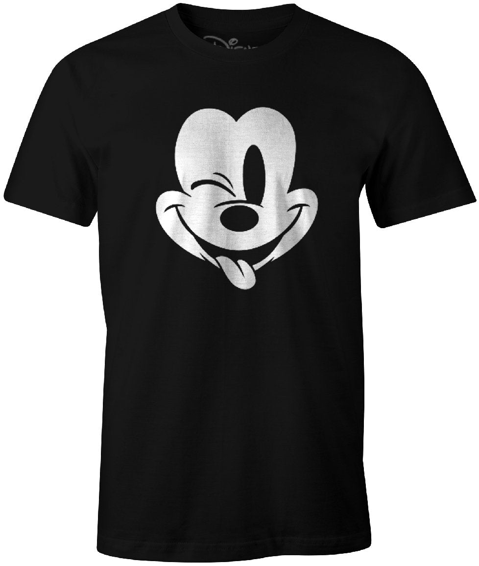 Disney - T-Shirt Noir Mickey Mouse faisant un clin d'oeil - L - flash vidéo