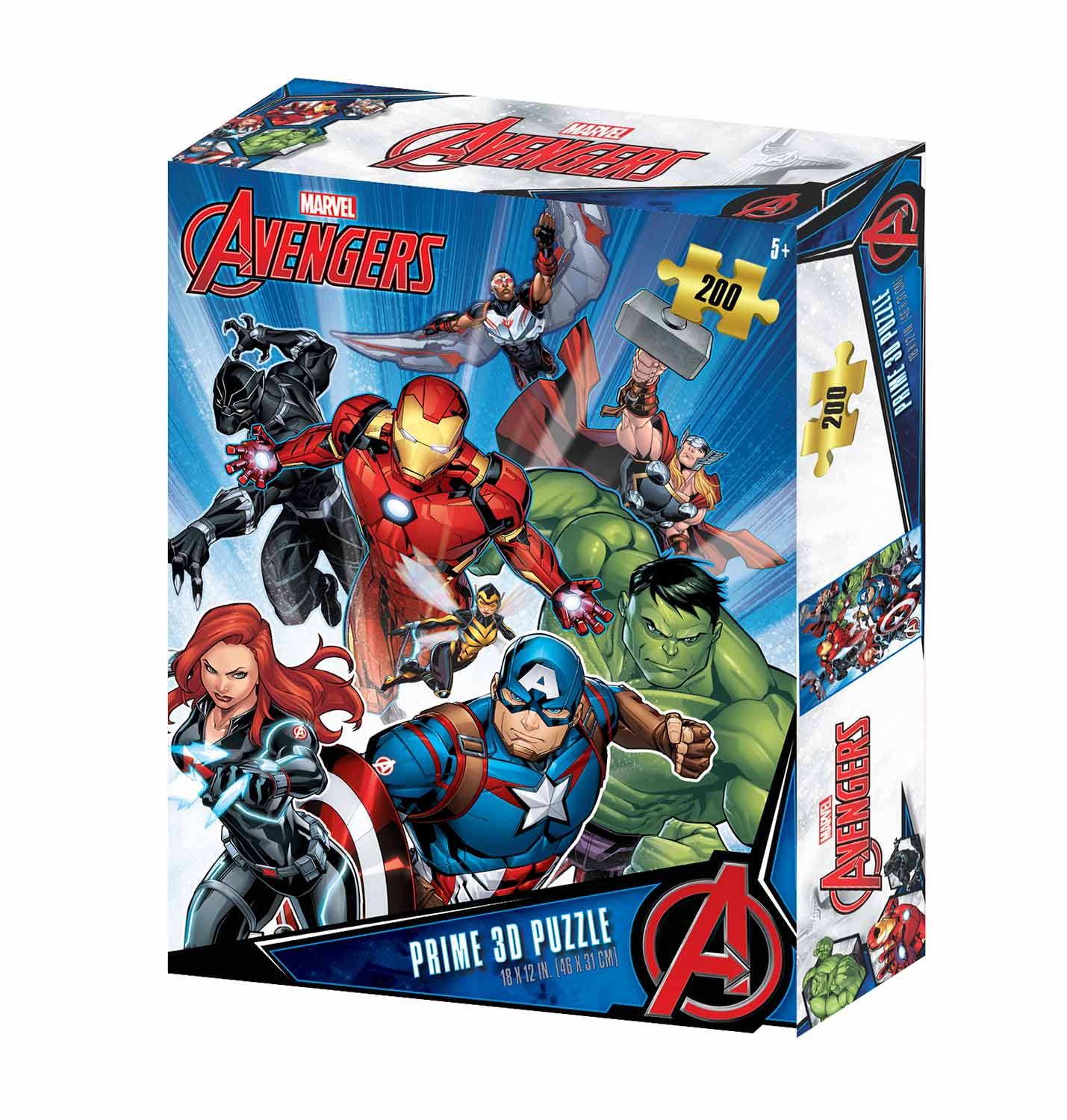 Marvel - Puzzle lenticulaire Personnages des Avengers 200 pcs 46x31 cm - flash vidéo