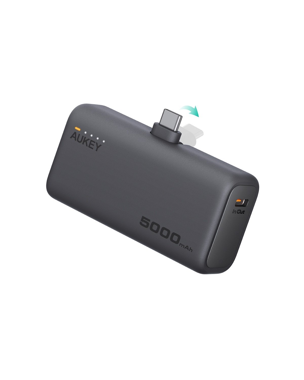 Aukey - Spark Mini 22.5W 5000mAh Power Bank avec port USB C intégré - flash vidéo