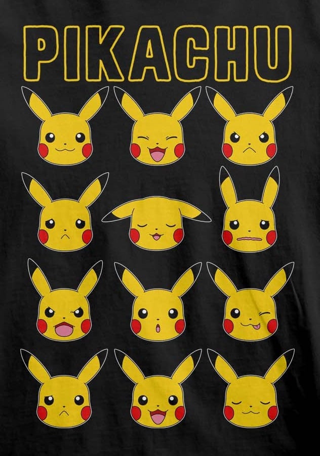 Nintendo - T-shirt Enfant Blanc Pokémon Têtes de Pikachu - 12-13 ans - flash vidéo