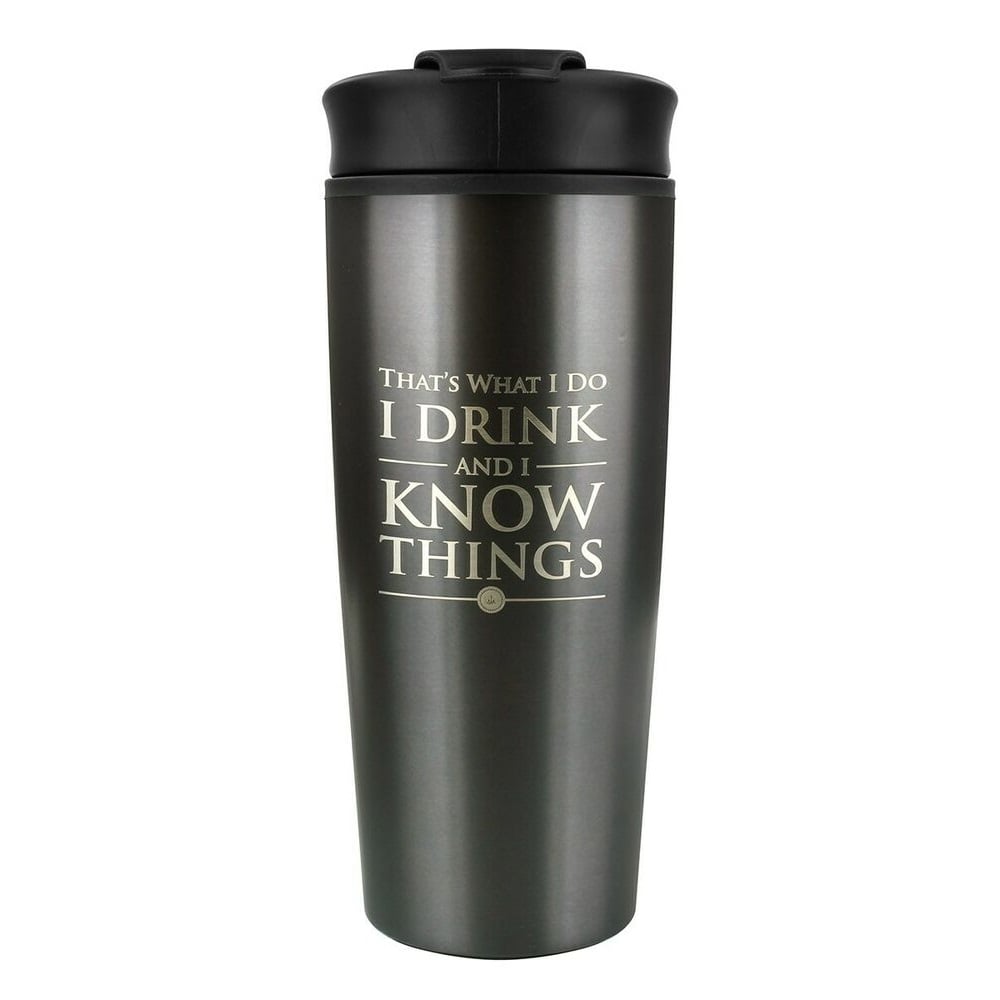Game of Thrones - Je bois et je sais des choses Mug transportable en métal 450ml - flash vidéo