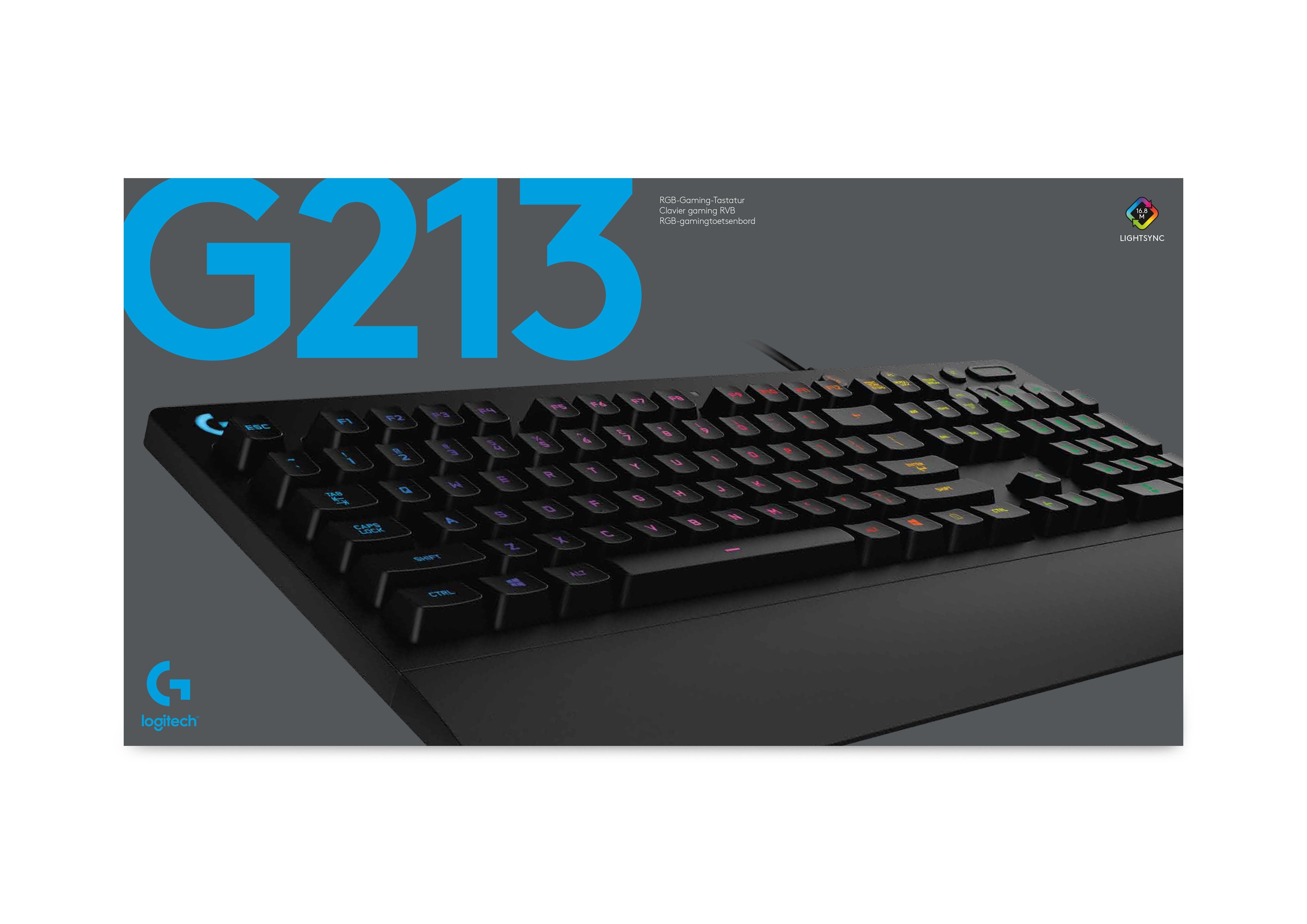 Logitech Clavier de jeu G213 Prodigy - Azerty BE - flash vidéo
