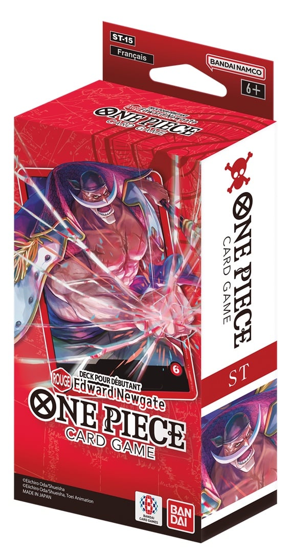 One Piece Card Game - Deck débutant (Edward Newgate / Uta / Don Quijote Doflamingo / Monkey D. Luffy / Smoker / Charlotte Katakuri - 1x deck aléatoire) - flash vidéo
