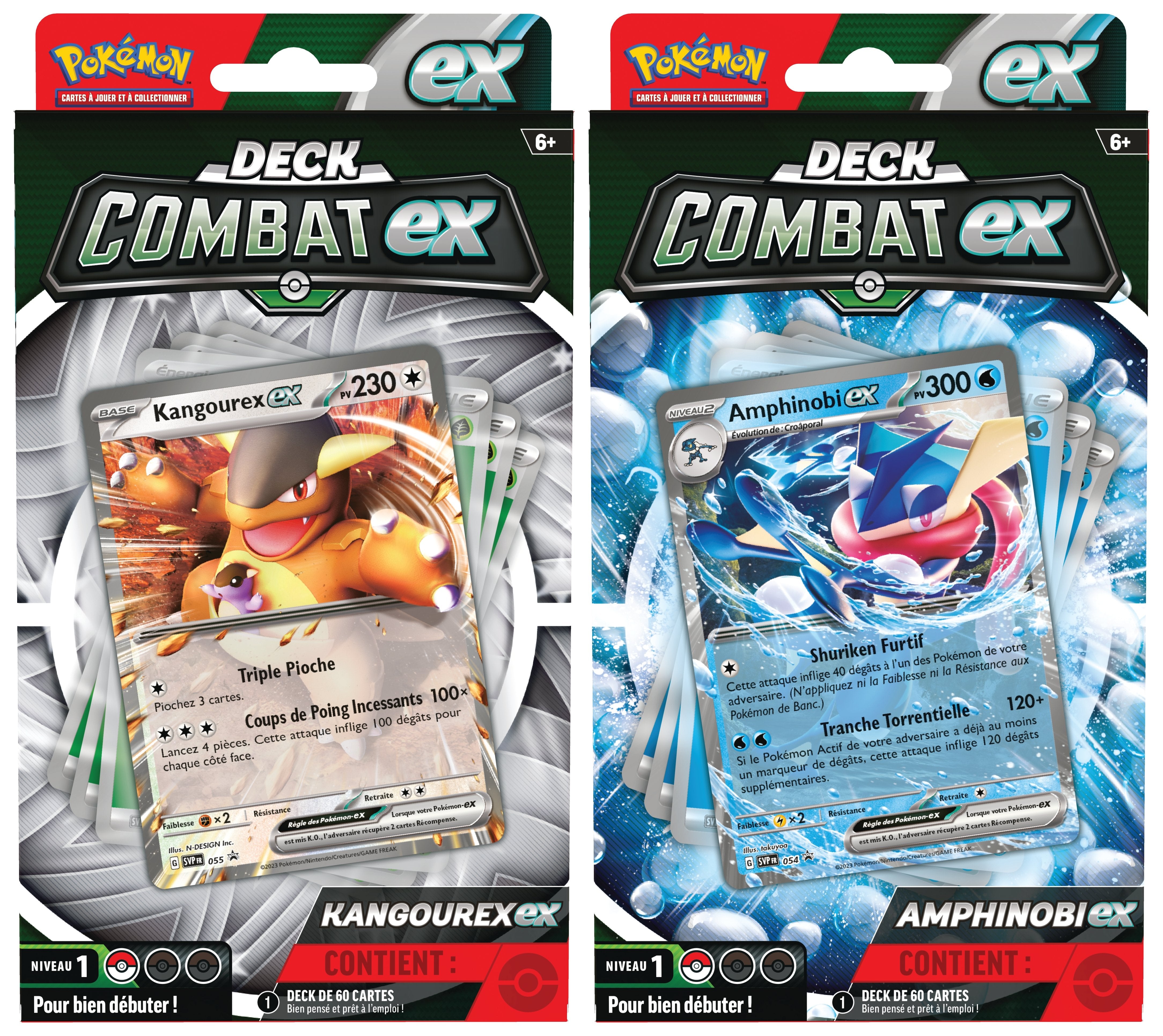 Pokémon JCC : Deck de Combat Kangourex-ex et Amphinobi-ex (1x deck aléatoire) - flash vidéo