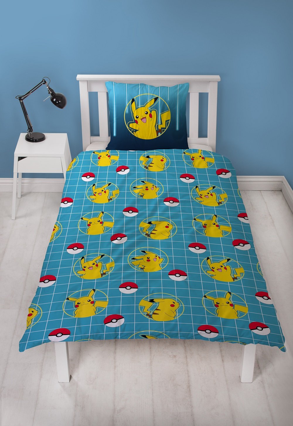 Pokémon - Parure de lit en microfibre Pikachu (140x200cm + 63x63cm) - flash vidéo