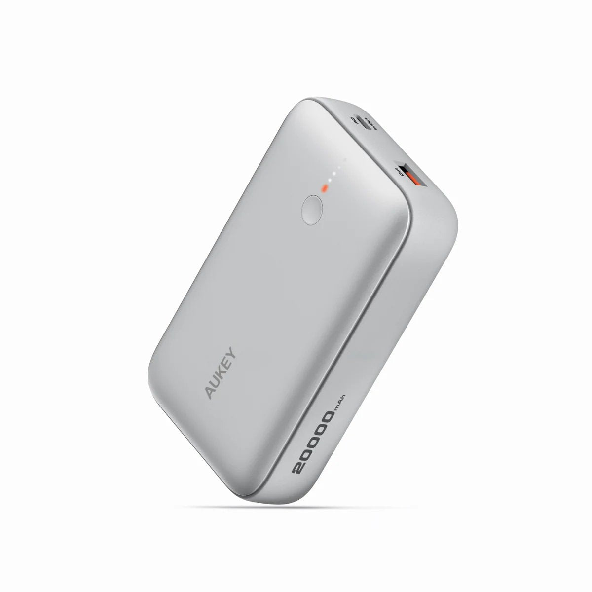 Aukey - Spark Mini 20000mAh 20W Powerbank Blanche USB-C/USB-A - flash vidéo