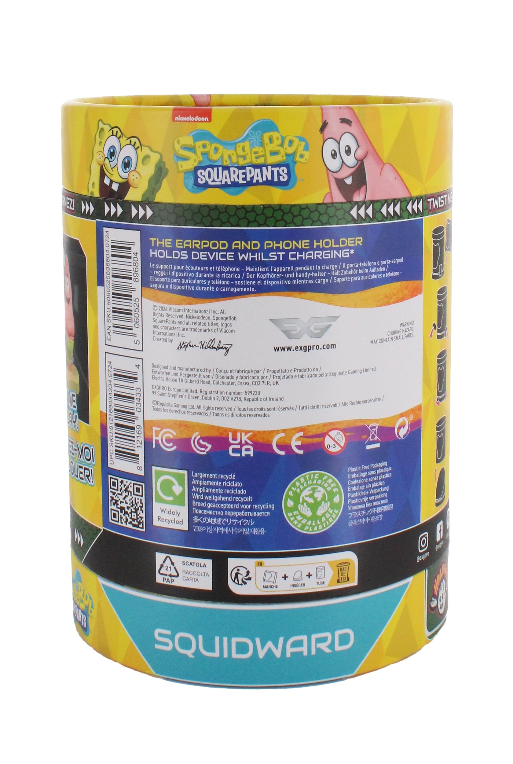 Cable Guys Holdems - Bob l'éponge - Support pour écouteurs et téléphone Carlo Tentacule - flash vidéo