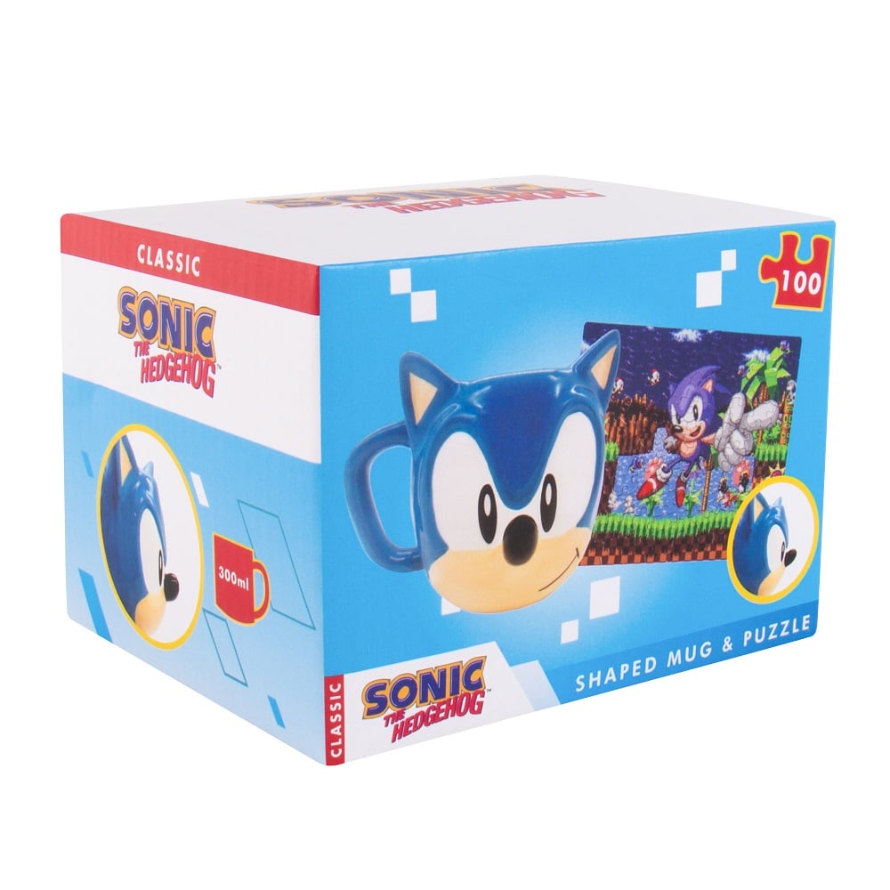 Sonic the Hedgehog - Coffret mug 3D et puzzle - flash vidéo
