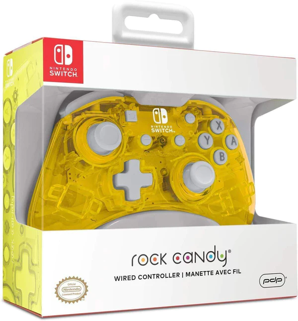 PDP - Manette filaire Rock Candy Jaune pour Nintendo Switch et Switch OLED - flash vidéo