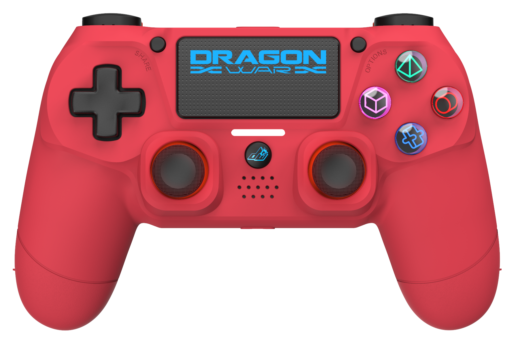 Dragonwar - Manette sans fil Dragon Shock 4 Rouge pour PS4, PC et Mobile - flash vidéo