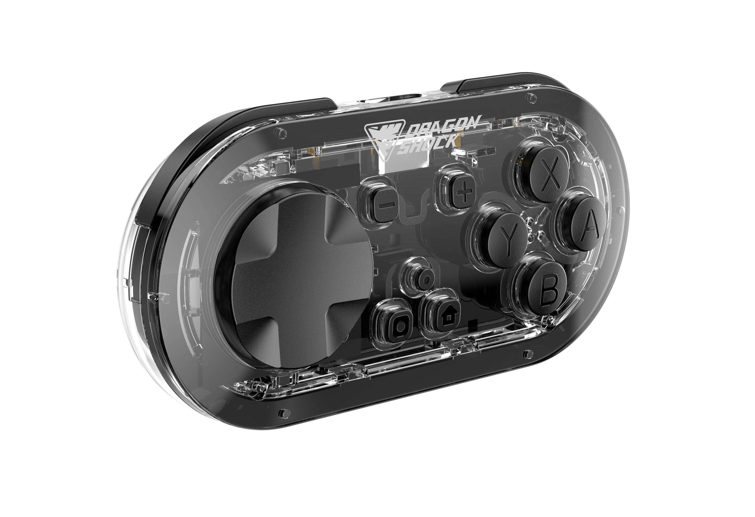 DragonShock - Paire Mini Manettes Sans Fil Glow Fusion et Noire pour Nintendo Switch, Switch OLED, PC, Android et IOS - flash vidéo