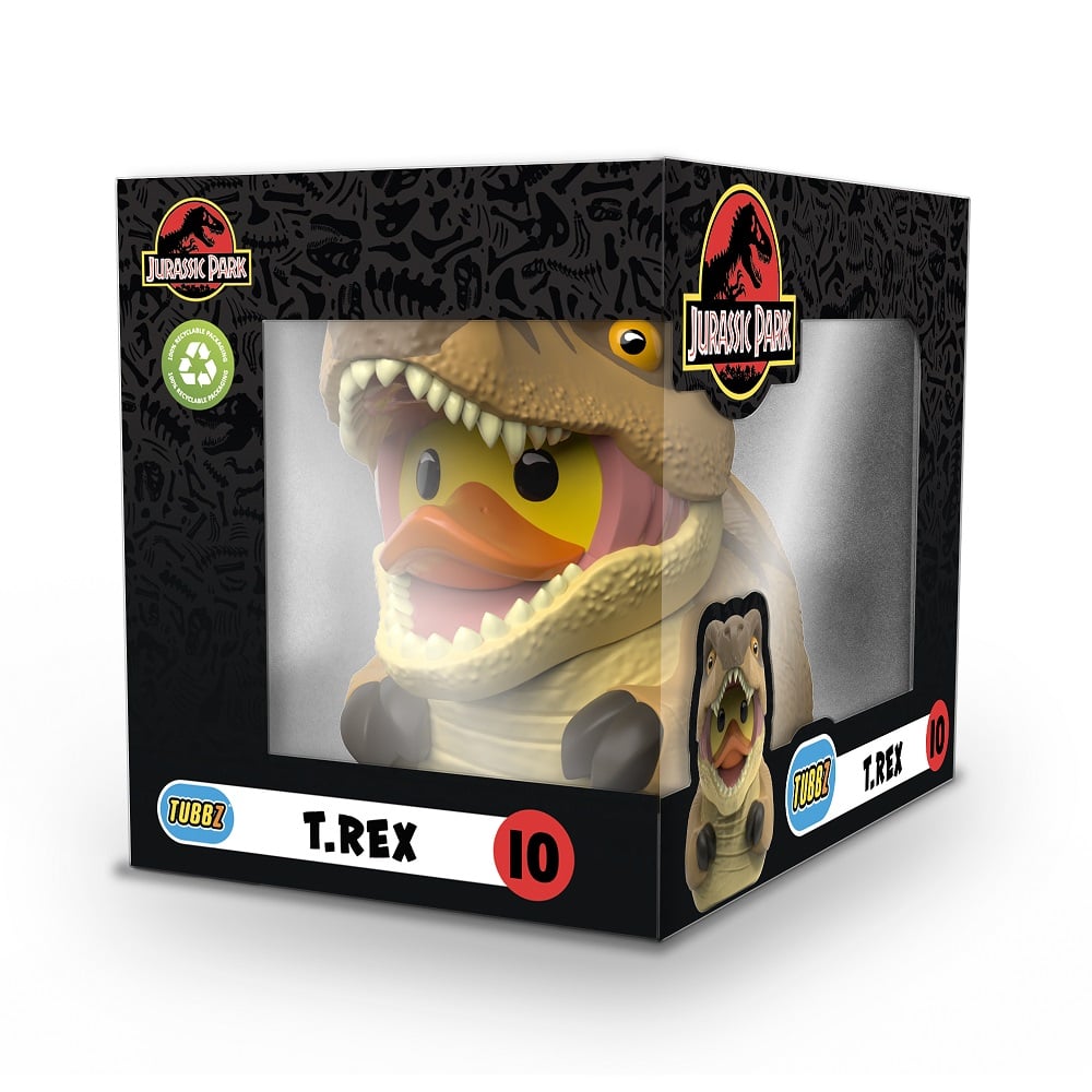Best of TUBBZ Boîte Canard de bain - Jurassic Park - T-Rex - 9cm - flash vidéo
