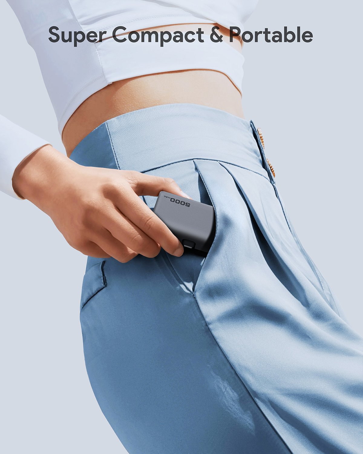 Aukey - Spark Mini 22.5W 5000mAh Power Bank avec port USB C intégré - flash vidéo
