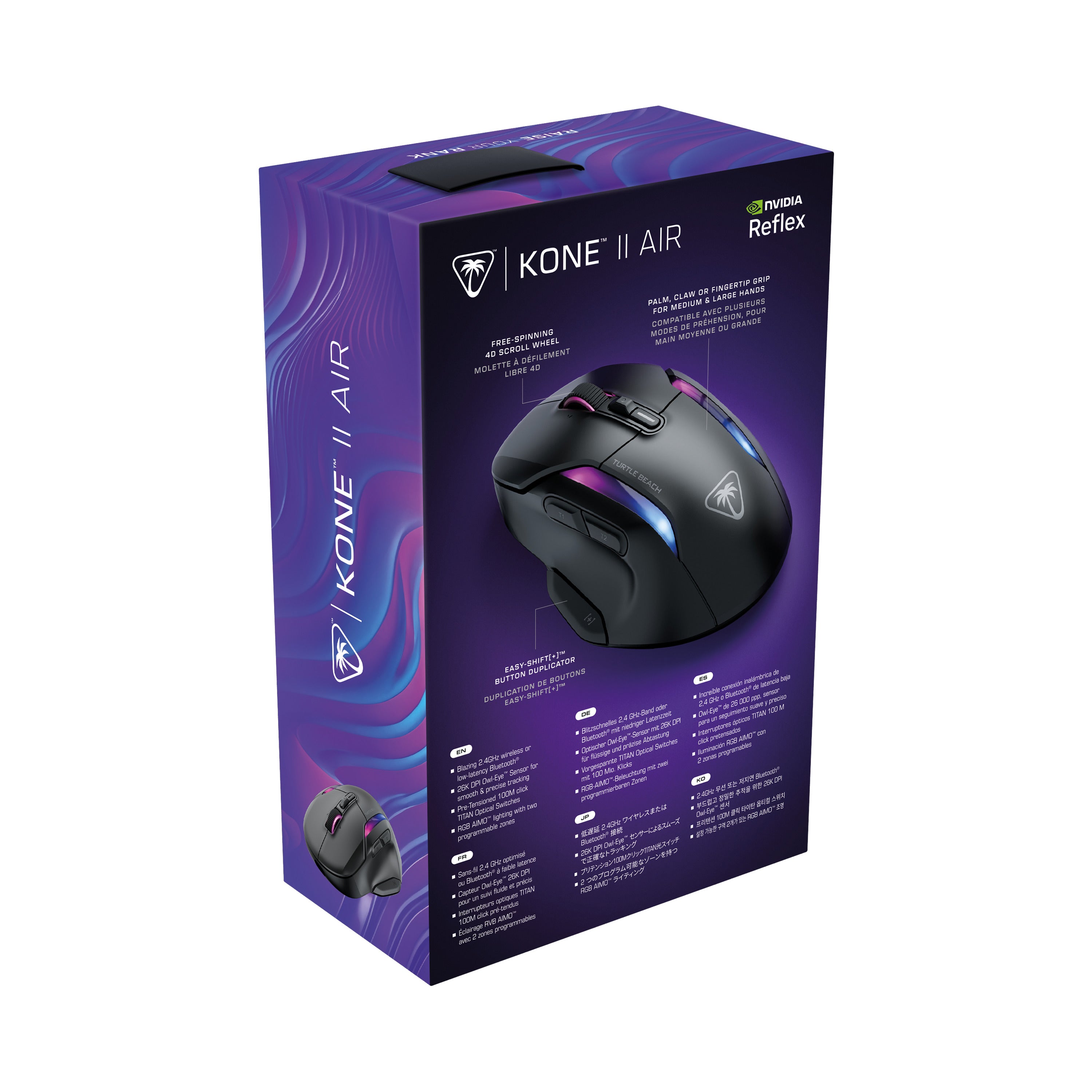 Turtle Beach - Souris de jeu ergonomique sans-fil Kone II Air Noire - flash vidéo
