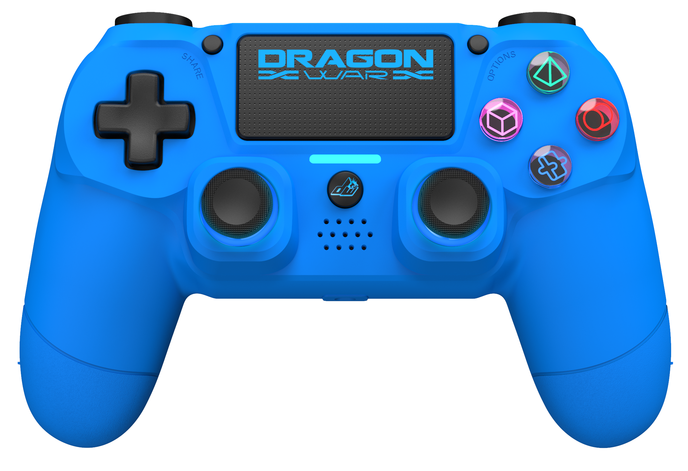 Dragonwar - Manette sans fil Dragon Shock 4 Bleue pour PS4, PC et Mobile - flash vidéo