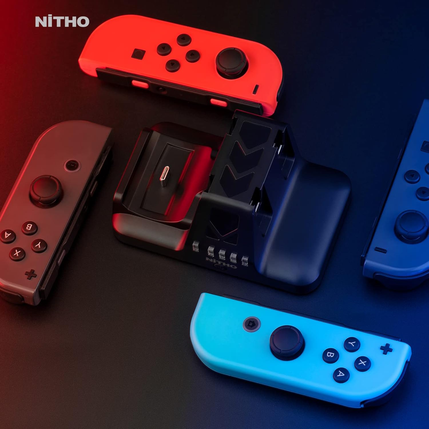 Nitho - Station de charge compatible avec Joy-Cons et manette pro de la Nintendo Switch - flash vidéo