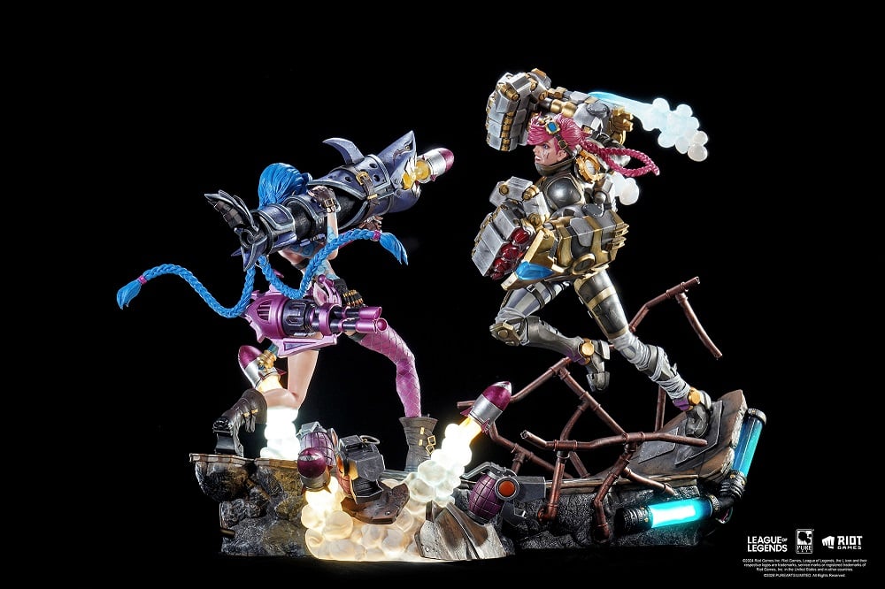 PureArts - 1:6 Scale Statues - League Of Legends - Jinx et Vi Statue 40cm - flash vidéo