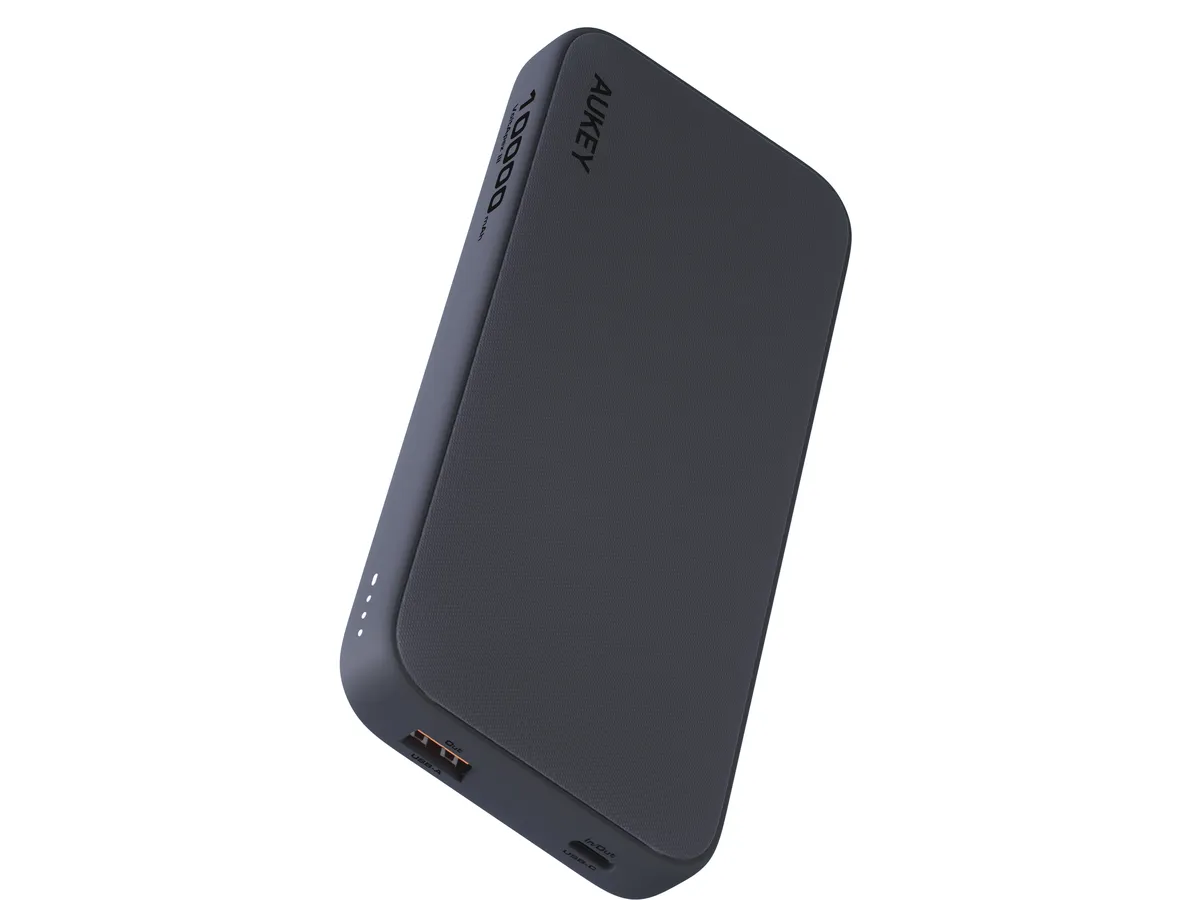 Aukey - Power Bank Grise Sprint 10000mAh 15W Charge rapide - flash vidéo