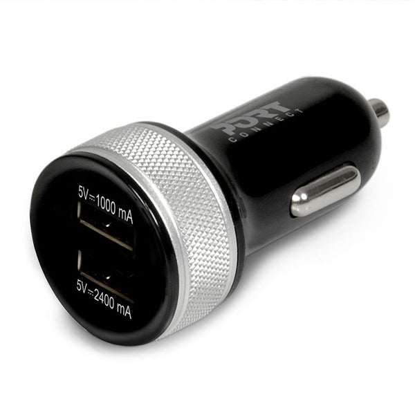 Port Designs Car Charger 2x USB + USB Type-C Cable - flash vidéo