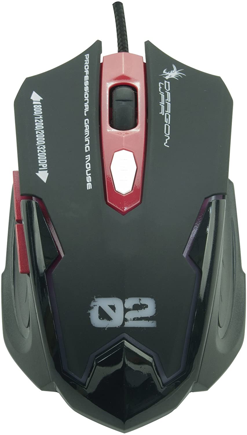 Dragonwar Sencaic Combo LED Gaming Mouse 3200 DPI / 6 boutons + rétro-éclairage Clavier de jeu semi-mécanique noir Qwerty avec 8 touches programmables et numpad - flash vidéo