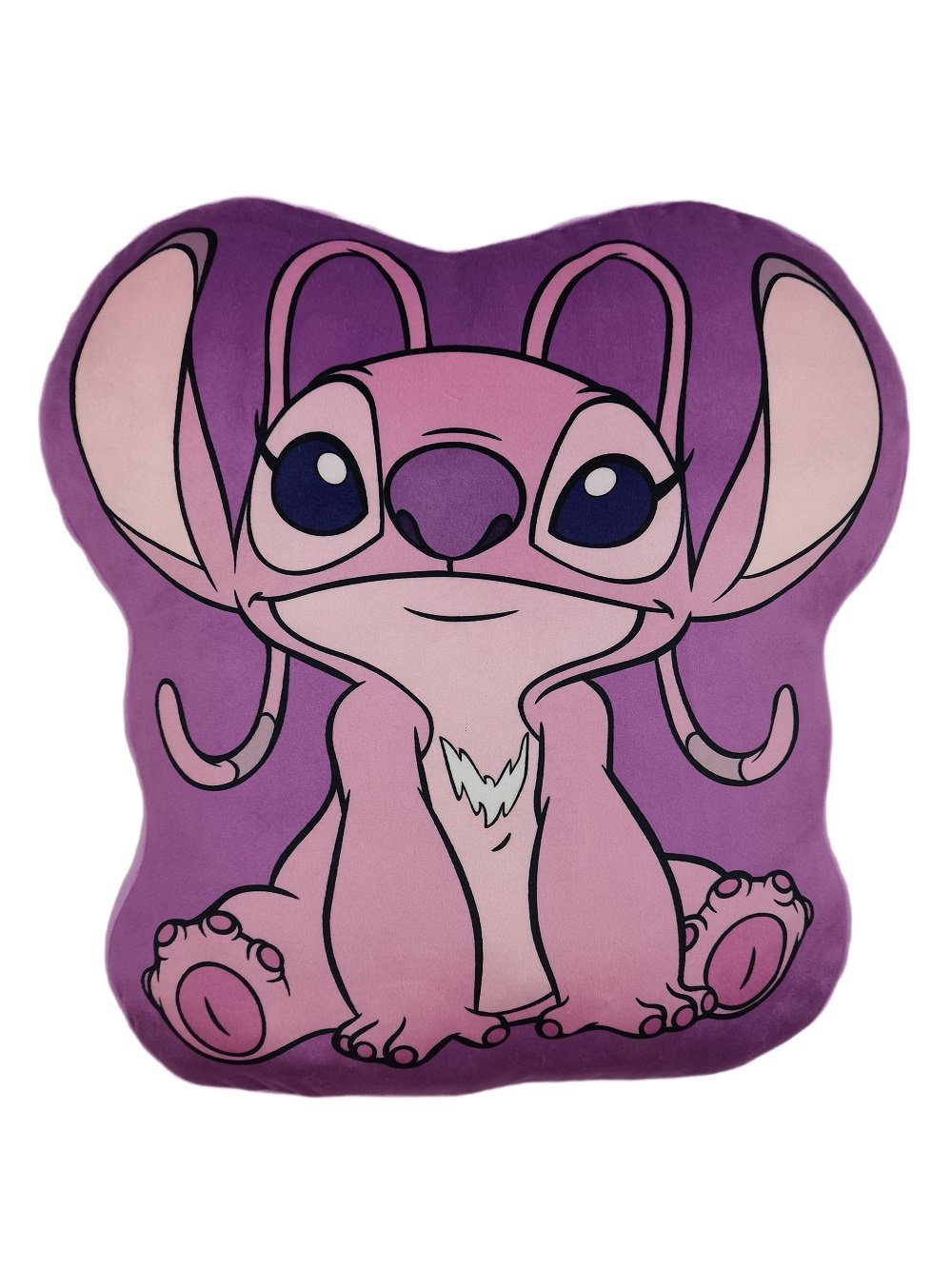 Disney - Lilo et Stitch - Coussin en Velboa en forme de Angel 40cm - flash vidéo