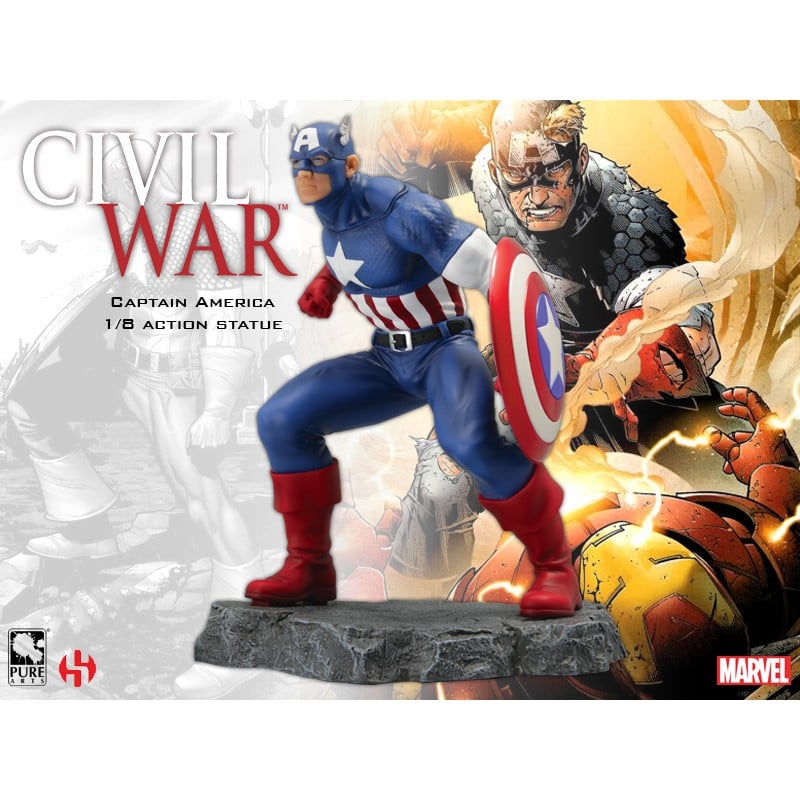 Marvel - Statue de Captain America Civil War 20cm - flash vidéo