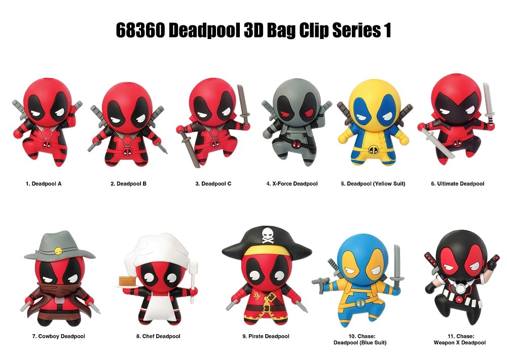 Marvel - Deadpool - Assortiment en blind box de figurines de sac de collection en mousse (Série 1) (24 pcs) - flash vidéo