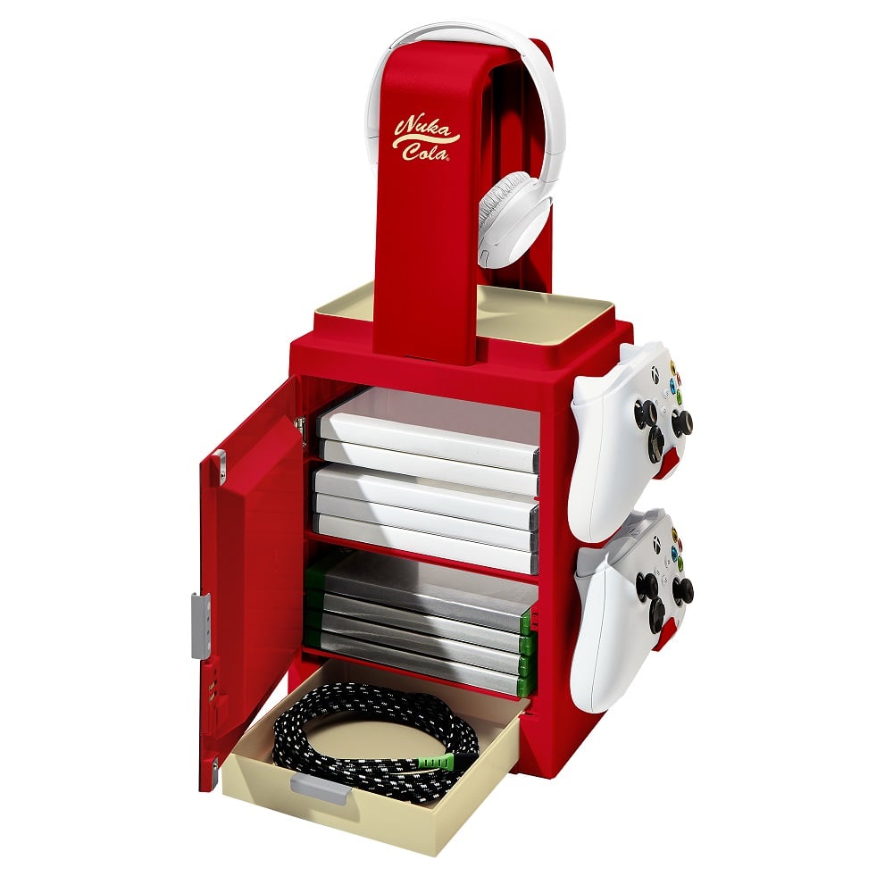 Numskull - Fallout - Meuble de rangement lumineux inspiré de Nuka Cola pour 4 manettes - 10 jeux - 1 casque - flash vidéo