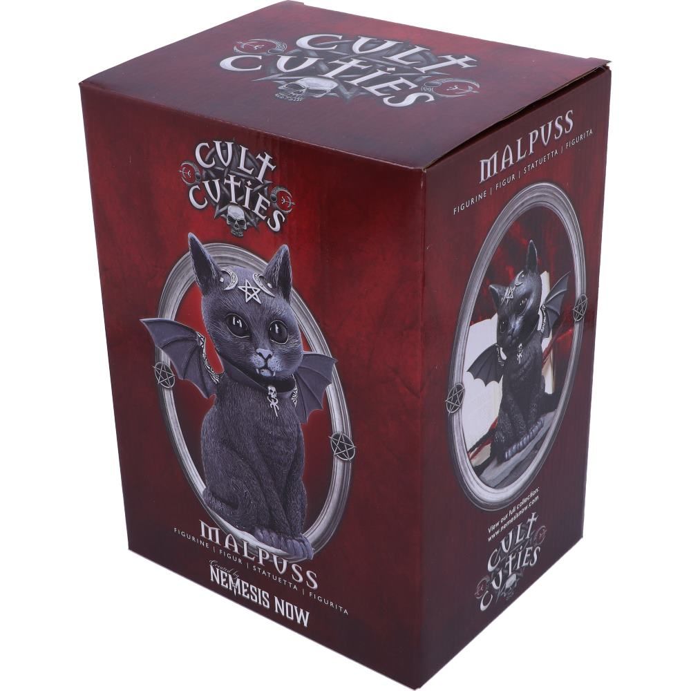 Malpuss - Figurine de chat occulte ailé 24cm - flash vidéo
