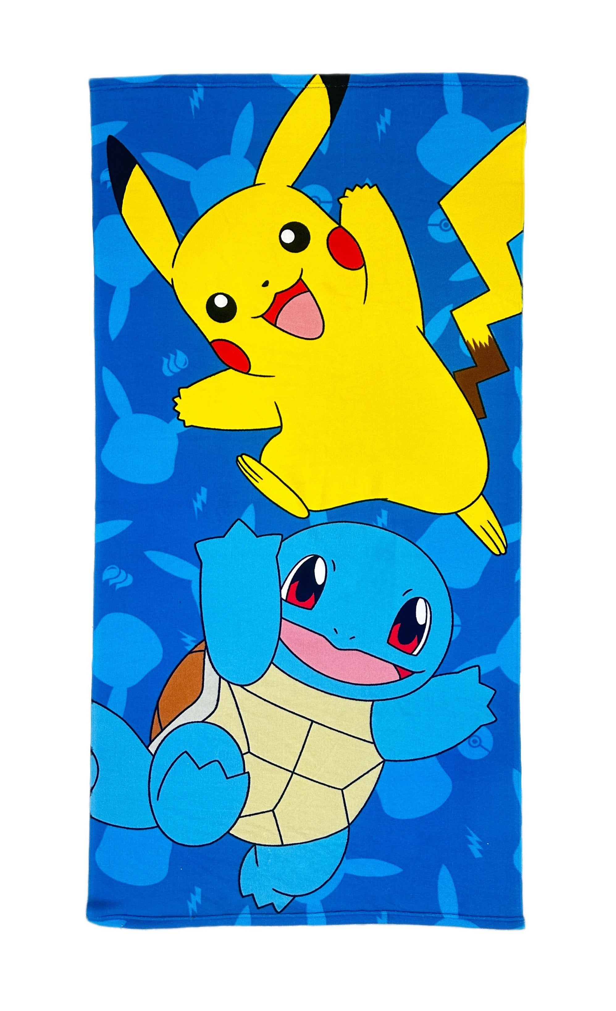 Pokémon - Serviette de plage en microfibre Pikachu et Carapuce (140x70cm) - flash vidéo