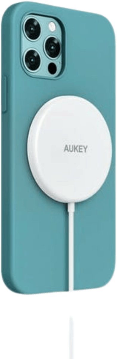 Aukey - Chargeur magnétique 15W sans fil Aircore Blanc - flash vidéo
