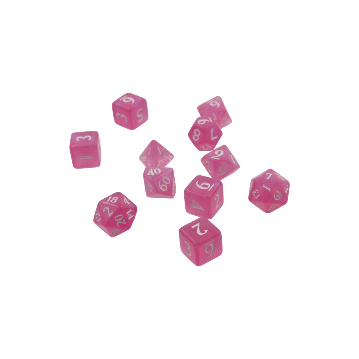 Ultra Pro - Eclipse 11 - Set de dés en acrylique : Rose vif - flash vidéo