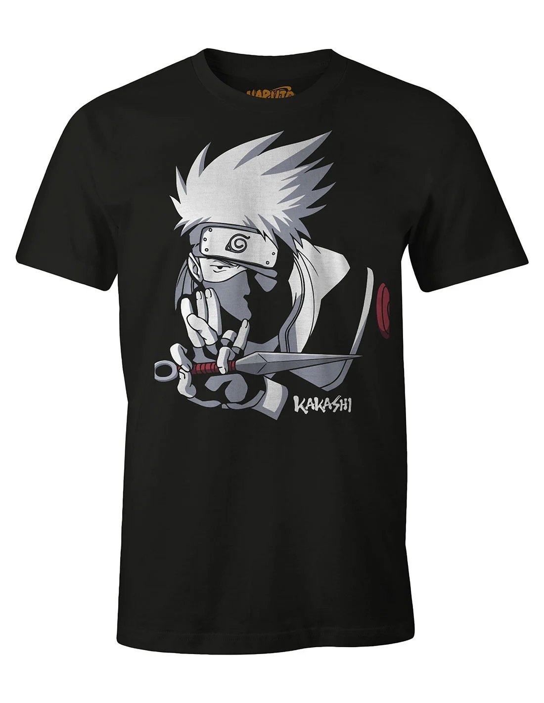 Naruto - T-shirt Noir Kakashi - L - flash vidéo