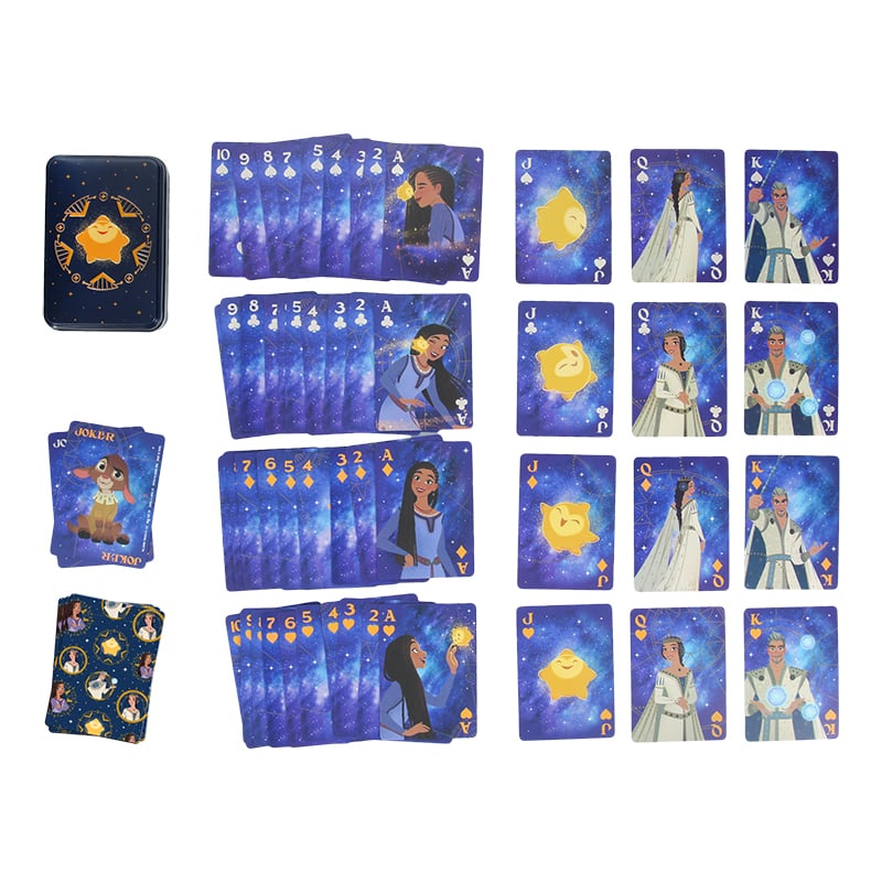 Disney - Wish : Asha et la Bonne Étoile - Cartes à jouer avec boîte de rangement en métal - flash vidéo